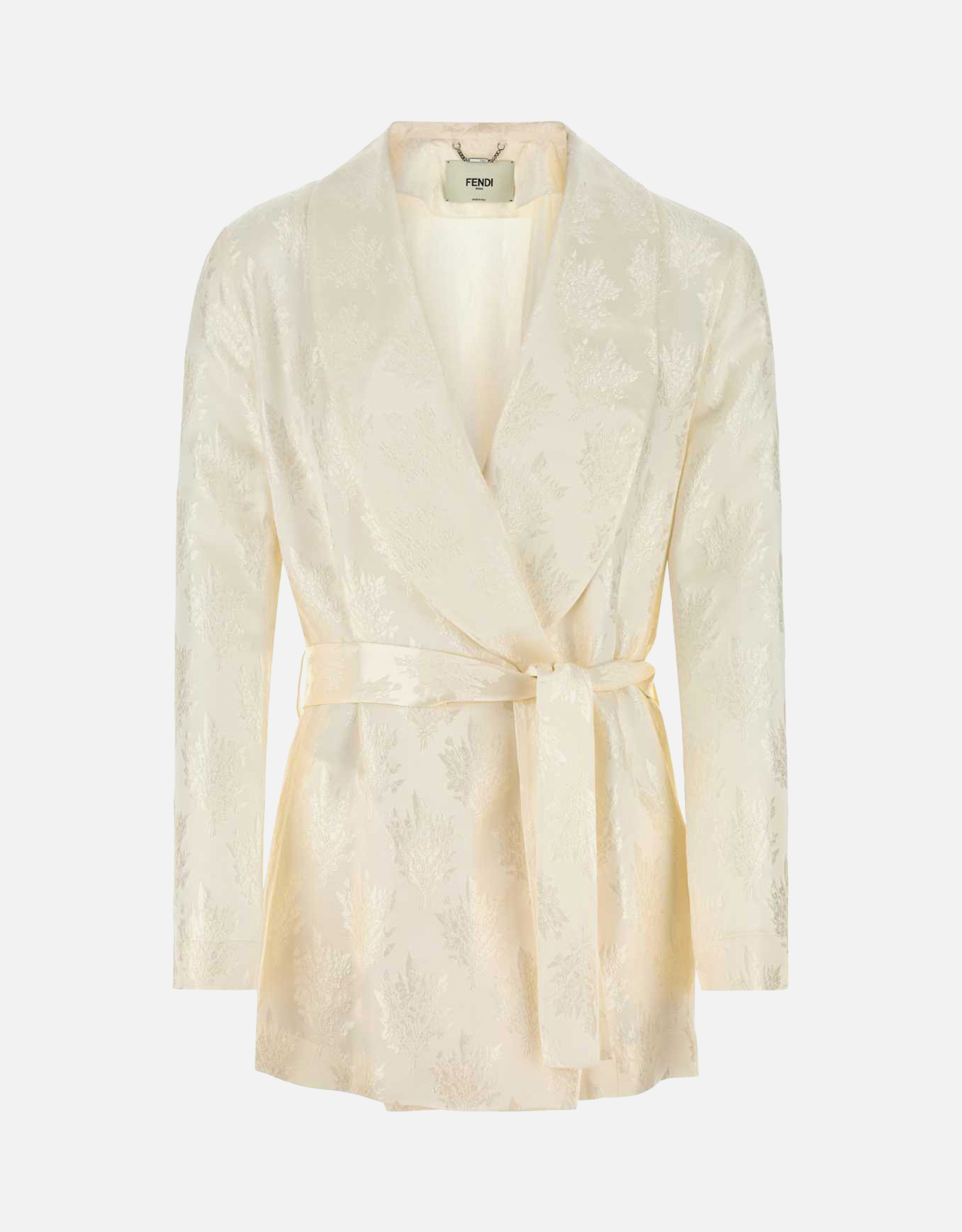 Fendi White Silk Wrap Jacket - IT 38