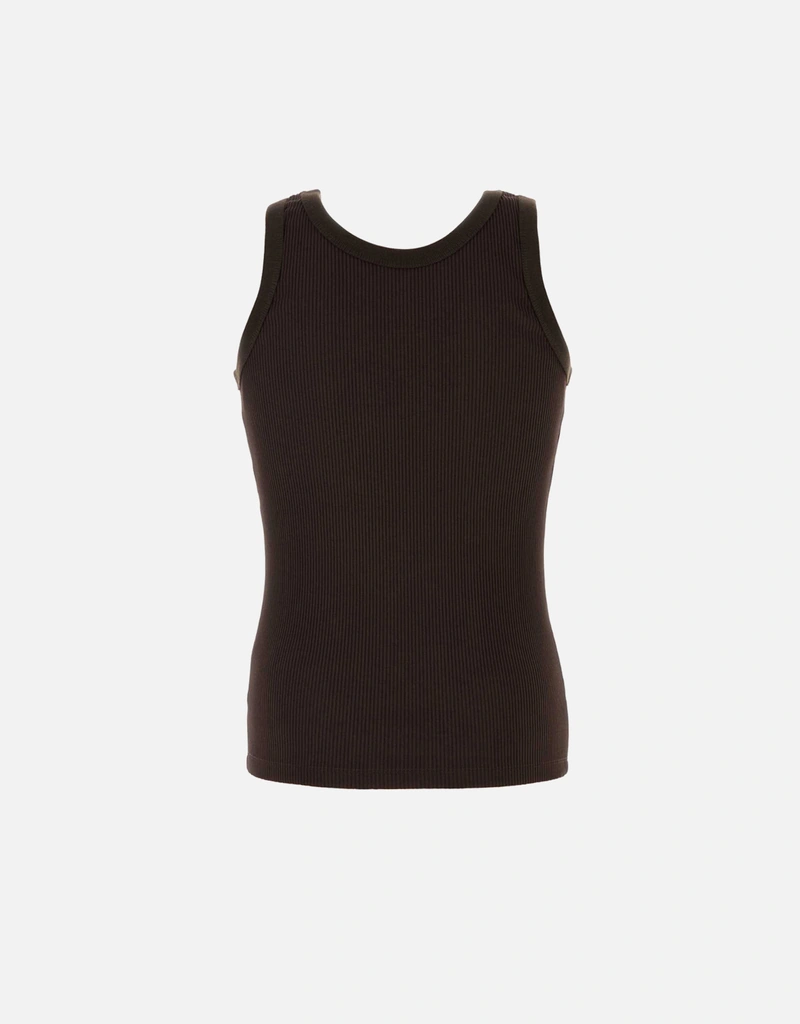 Fendi メンズ ブラウン ストレッチナイロン タンクトップ () IFCHIC.COM