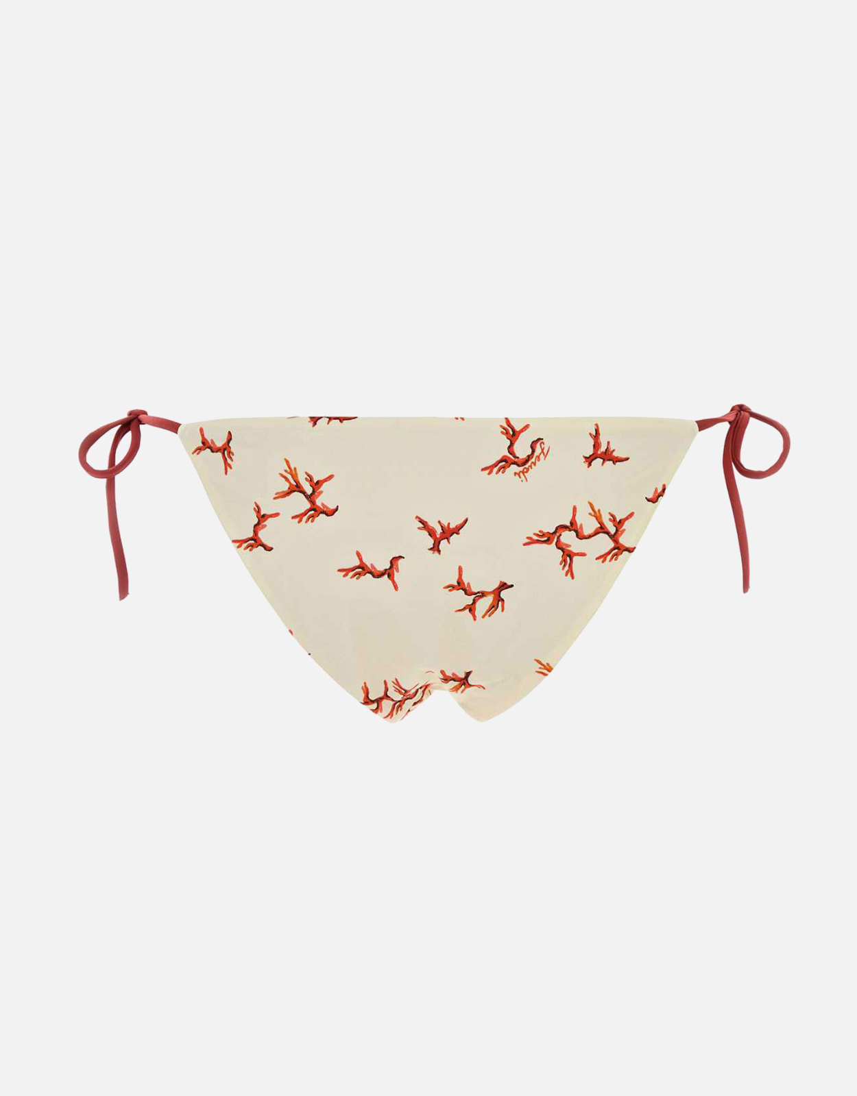 Fendi ホワイトストレッチナイロンコーラルプリントビキニボトム