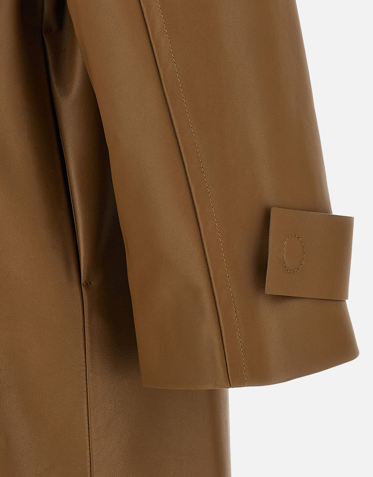 Fendi ライトブラウン ナッパレザー ミディトレンチコート (すべての