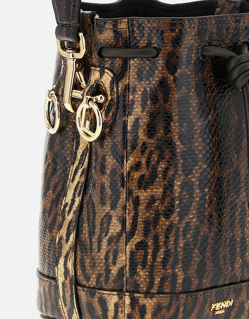 Fendi モントレゾールミニカラングスネークレザーバケットバッグ