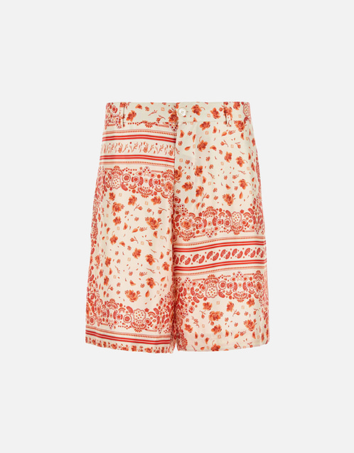 Fendi メンズプリントシルクバミューダショーツ (すべての新品) IFCHIC.COM