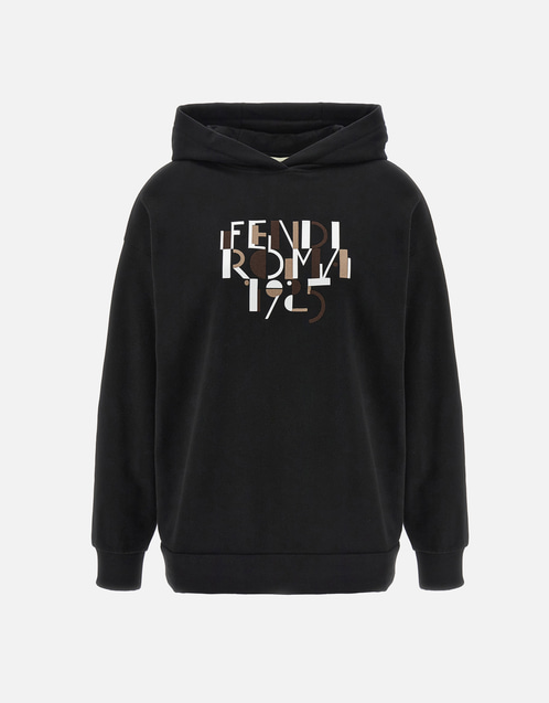 Fendi Black Cotton Jersey Oversize Sweatshirt (All New In) IFCHIC.COM