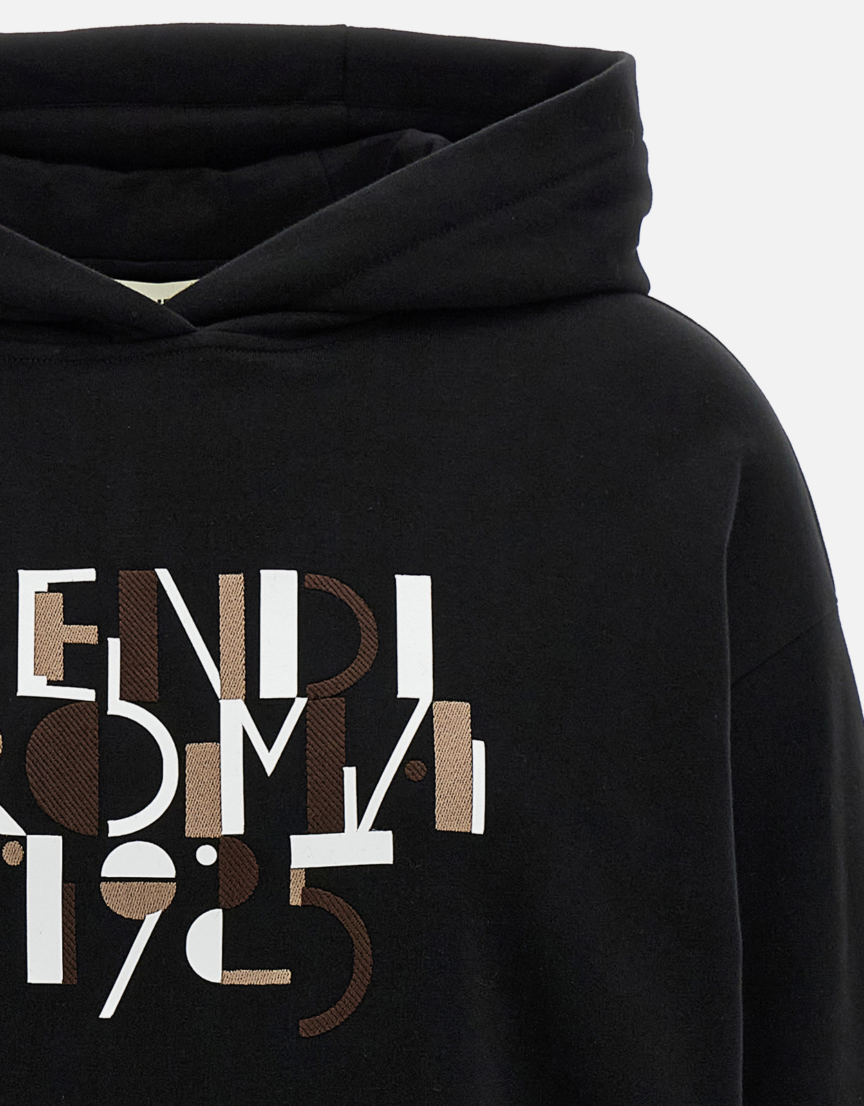 Fendi ブラックコットンジャージーオーバーサイズスウェットシャツ