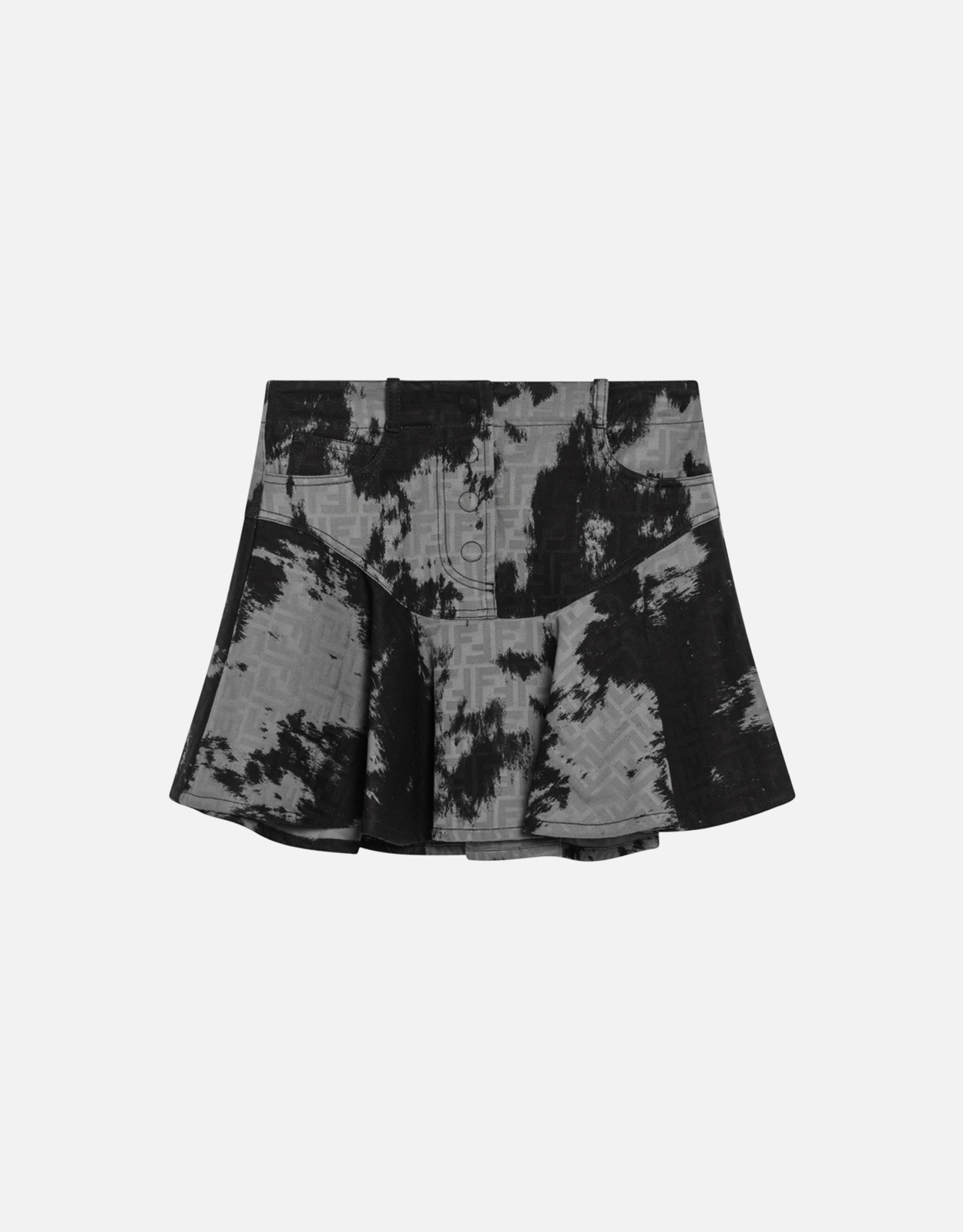 Fendi ブラックFFアニマリエデニムAラインスカート (ドレス) IFCHIC.COM