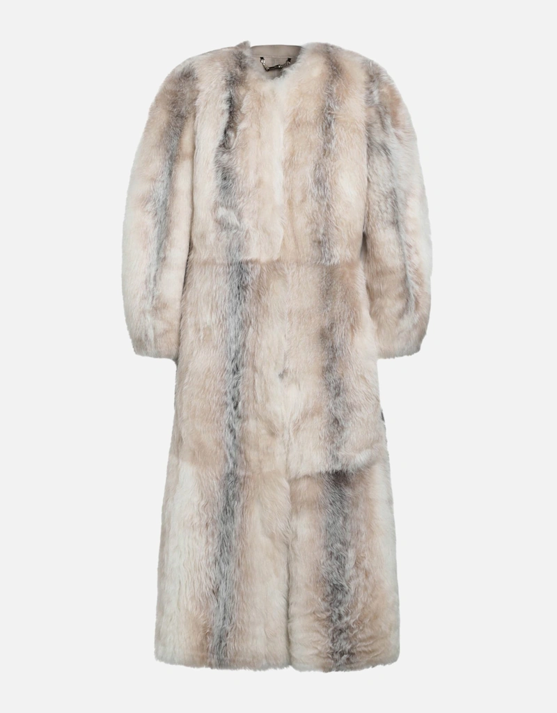 Fendi ホワイトDorsatoシアリングコート (すべての新品) IFCHIC.COM