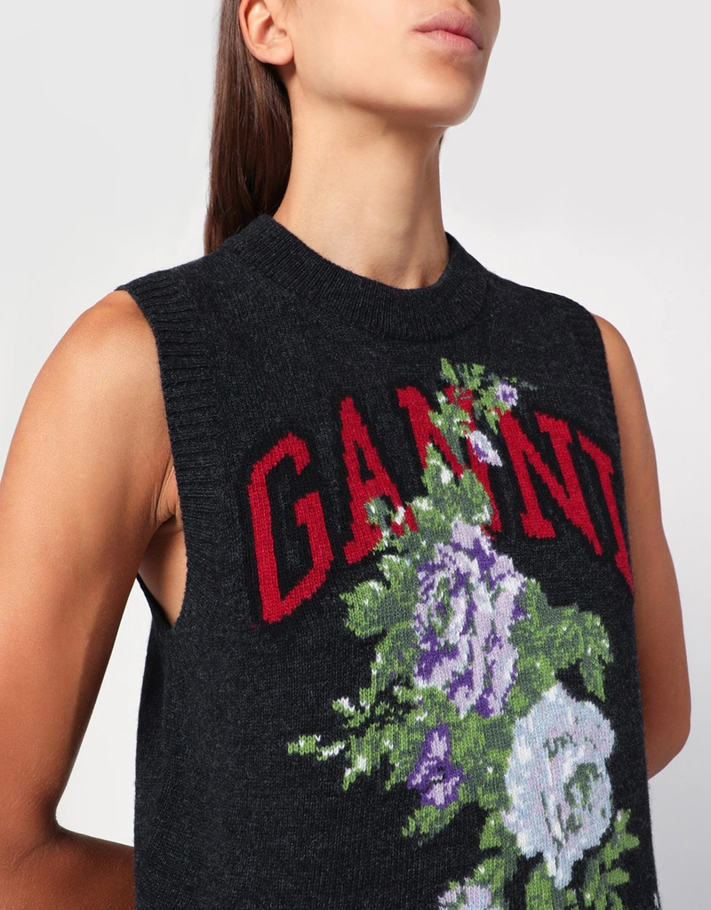 Ganni ウールブレンド ローズベスト (トップス) IFCHIC.COM