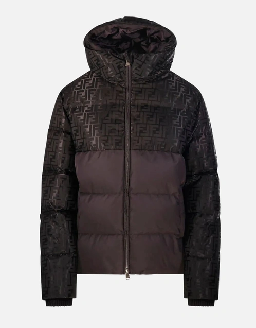 Brown FF Nylon Puffer Jacket