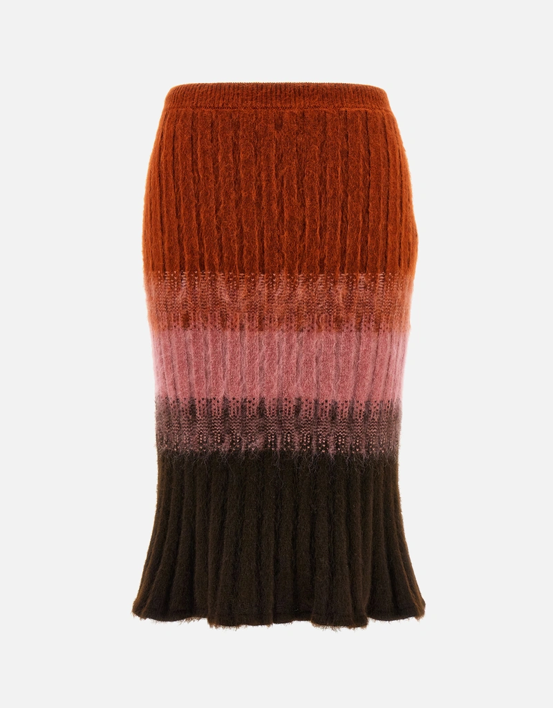 Fendi マルチカラー モヘア ウール ミディスカート (すべての新品