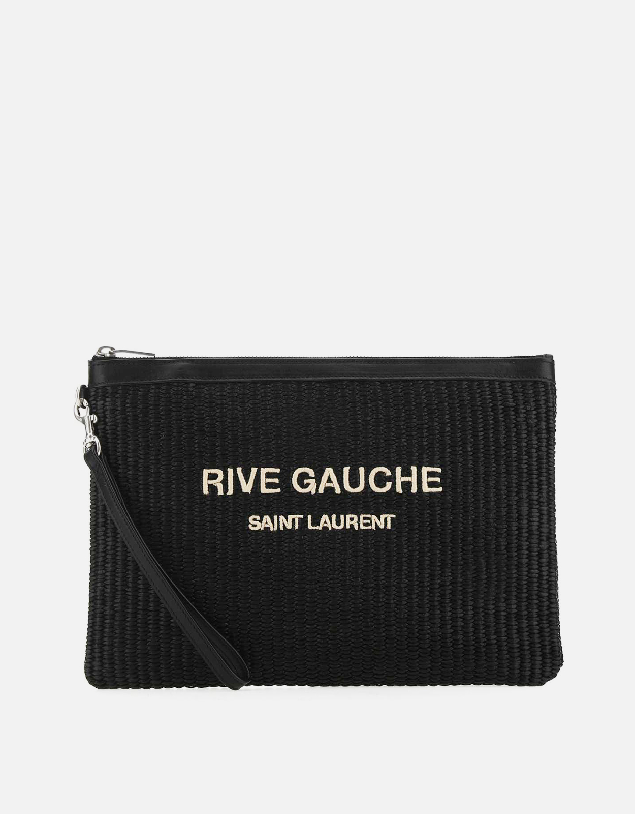 Saint Laurent Saint Laurent Men's Black Raffia Clutch　サンローラン メンズ ブラック ラフィア クラッチ