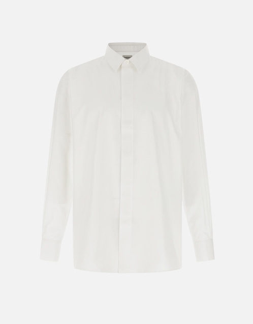 Saint Laurent メンズ コットンポプリンのCassandreシャツ (すべての