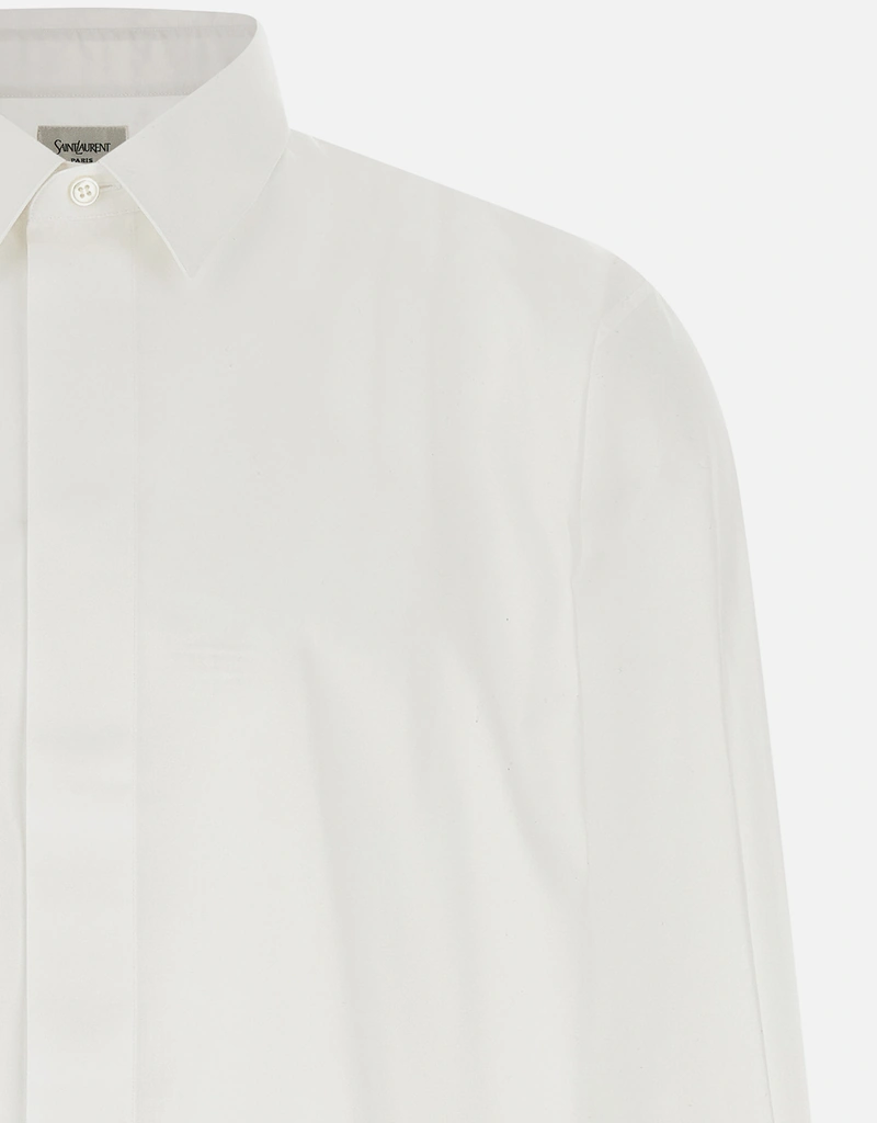 Saint Laurent メンズ コットンポプリンのCassandreシャツ (すべての