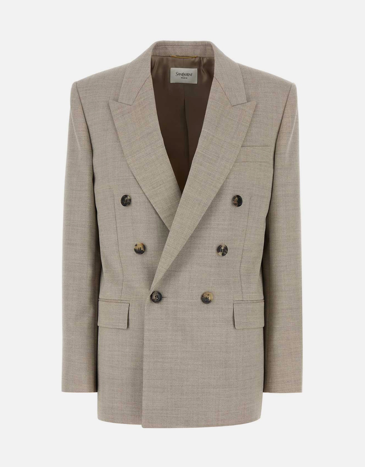 Saint Laurent Saint Laurent Cappuccino Wool Blazer - FR 36F　サンローラン カプチーノ ウール ブレザー - FR 36F