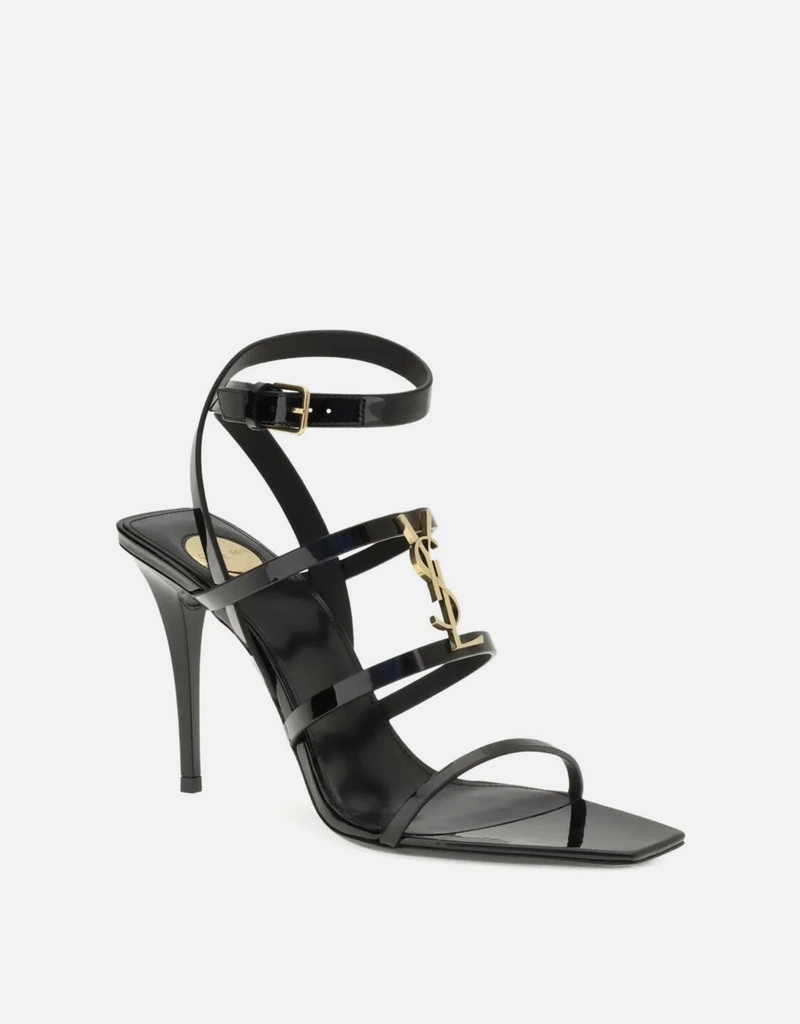 Saint Laurent パテントレザーキャサンドラサンダル (すべての新品