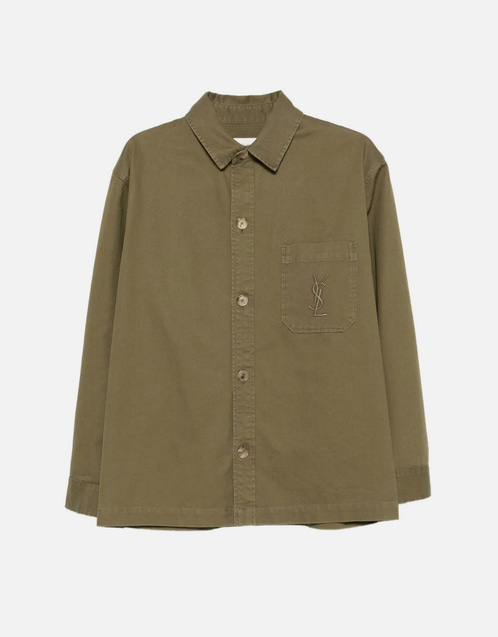 Saint Laurent Women's Cassandre Overshirt Beige
