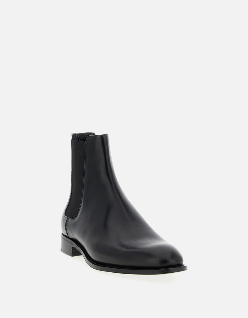 Saint Laurent メンズ ボックスレザー カーフスキン チェルシー