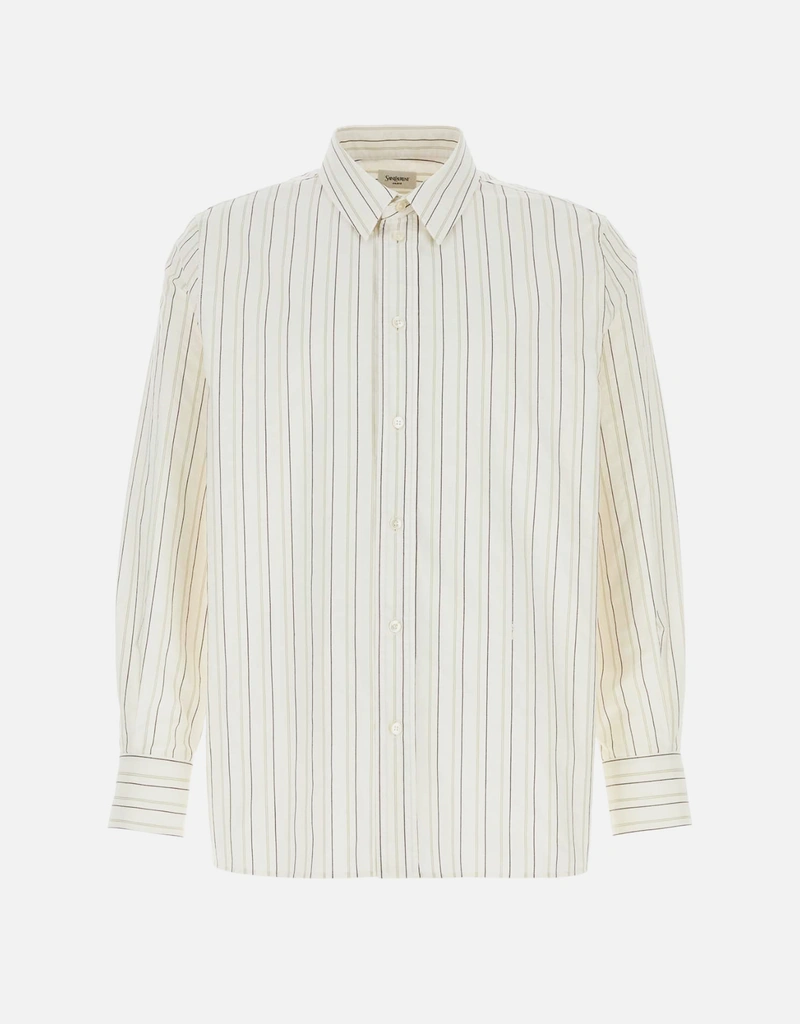 Saint Laurent メンズCassandre刺繍コットンシャツ (すべての新品