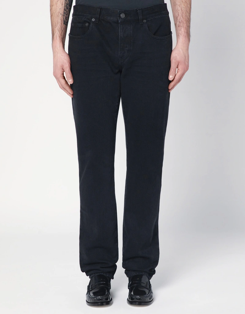 Saint Laurent メンズ スリムジーンズ コットン カーボンブラック