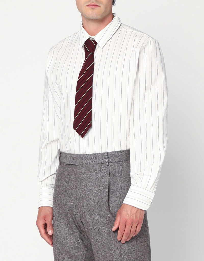 Saint Laurent メンズ カッサンドル コットン ストライプ シャツ