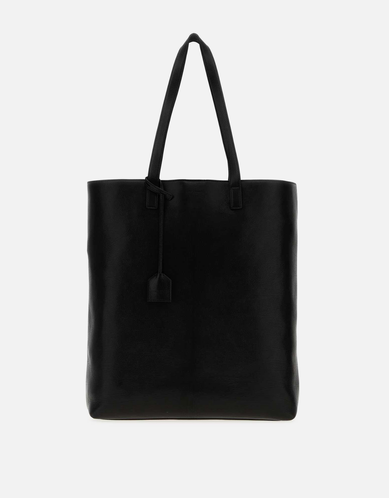 Saint Laurent メンズブラックペブルレザーショッピングバッグ