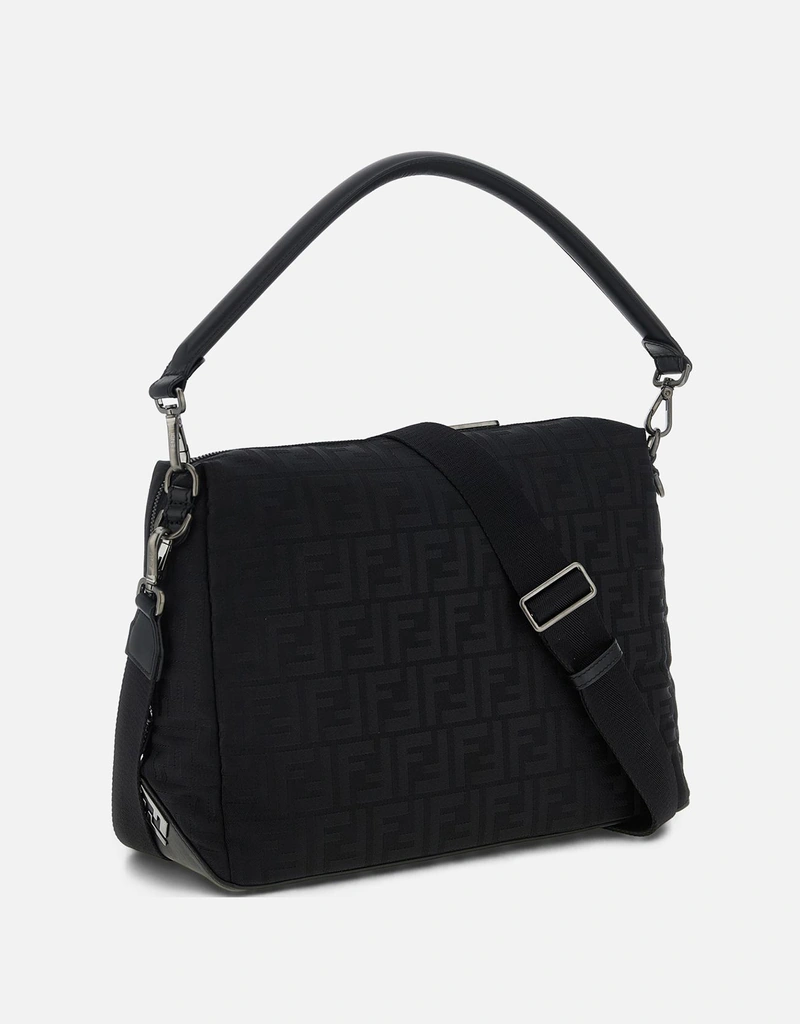 Fendi メンズ Lui 大型ナイロン＆カーフレザーショルダーバッグ