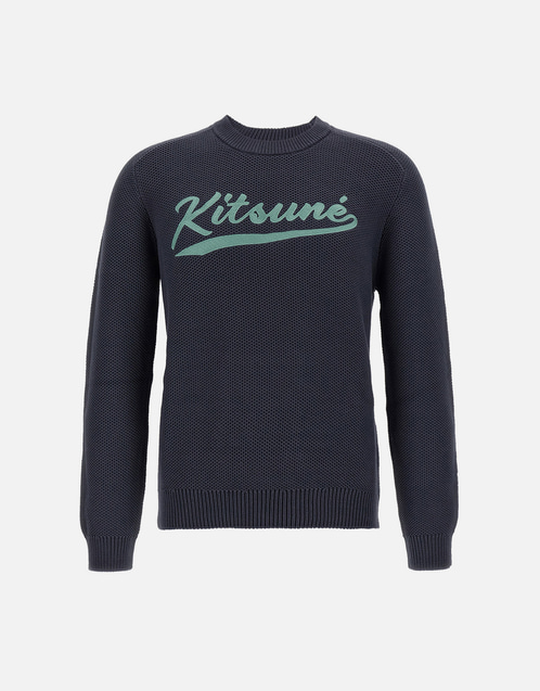 Maison Kitsuné Men's Varsity Cotton Textured Comfort Fit Sweaters