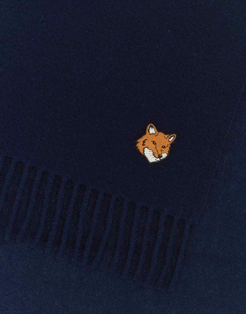 Maison Kitsuné Men's Fox Head Virgin Wool Scarf () IFCHIC.COM
