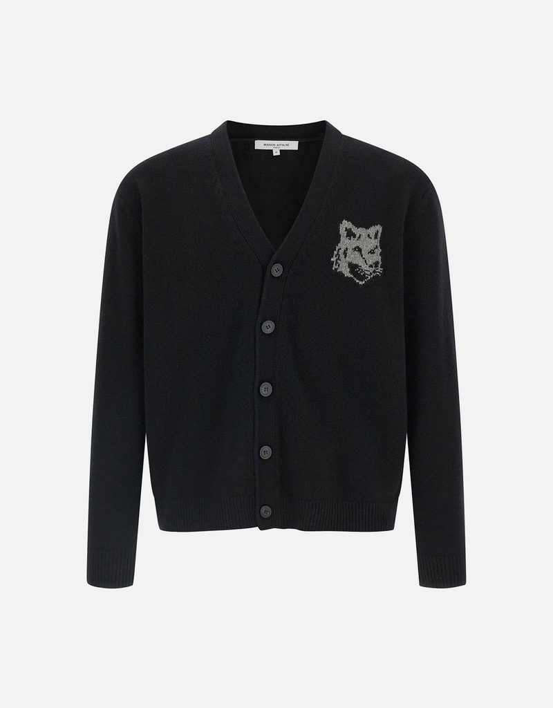 Maison Kitsuné Men's Fox Head Merino Wool Cardigan (All New In