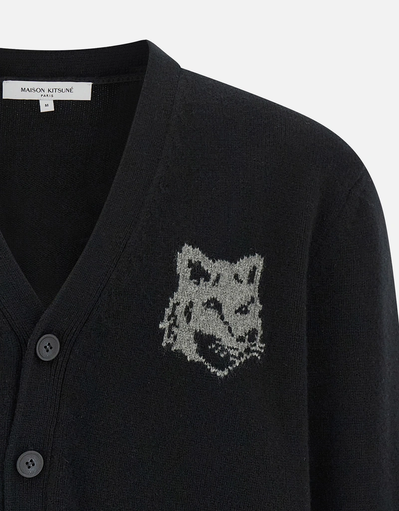 Maison Kitsuné Men's Fox Head Merino Wool Cardigan (All New In