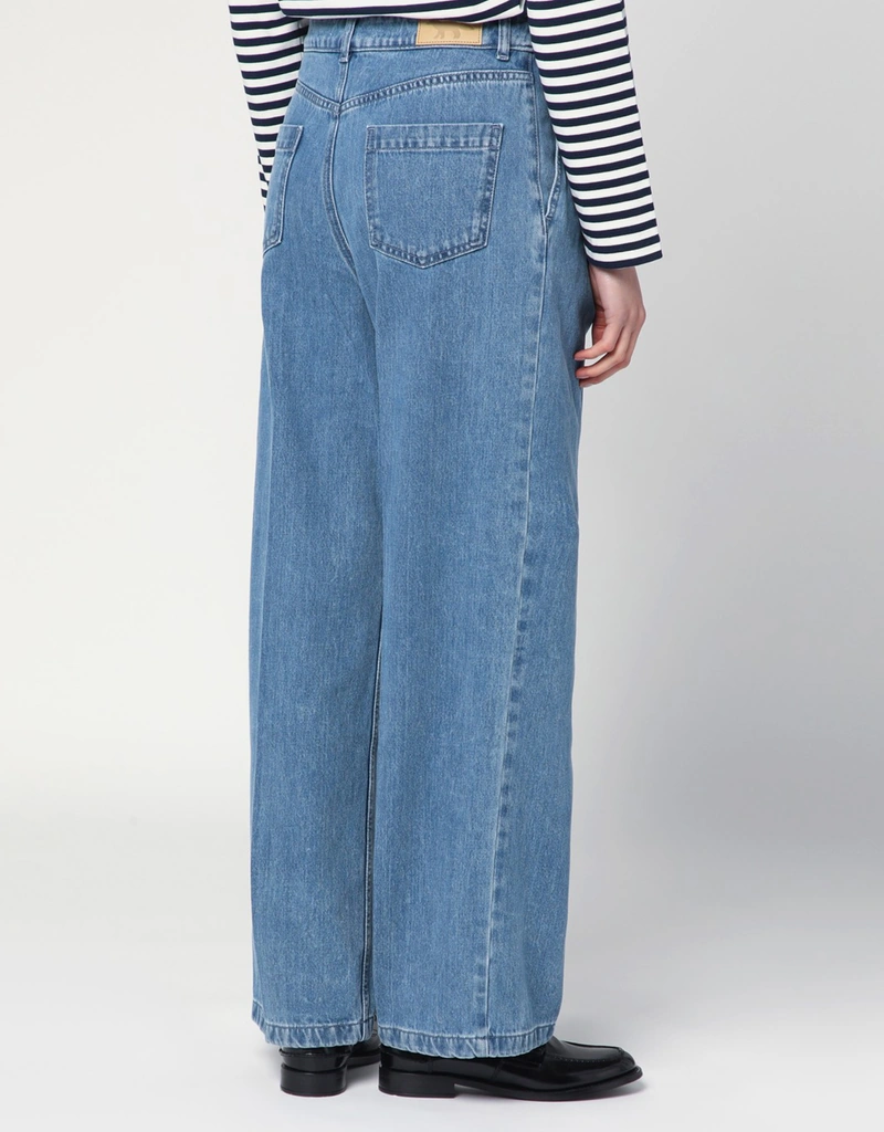 Maison Kitsuné ワイドプリーツデニムブルージーンズ (パンツ) IFCHIC.COM