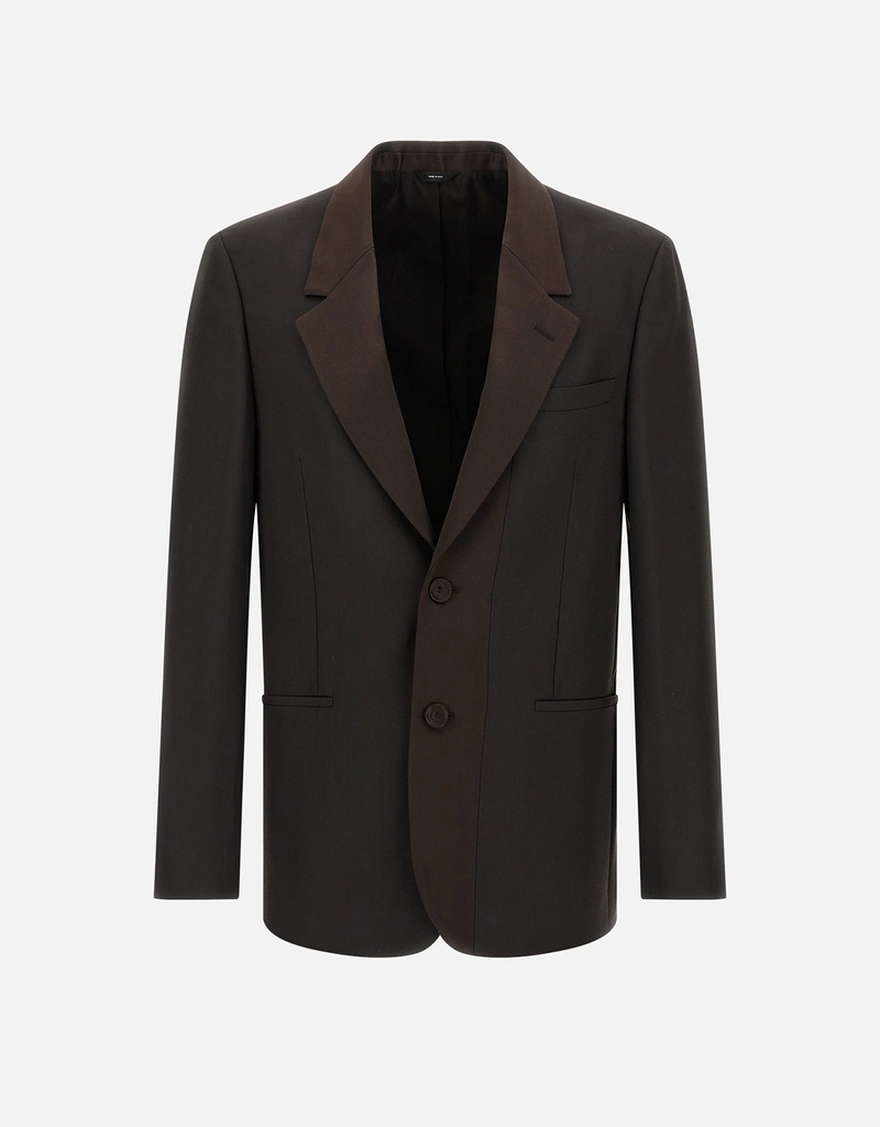 Fendi メンズ ブラウン ウールクレープ ブレザー (アパレル,ブレザー