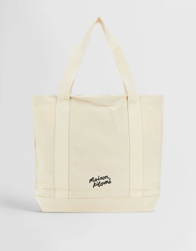 Maison Kitsuné Fox Head Canvas Tote Bag (Tote Bags) IFCHIC.COM