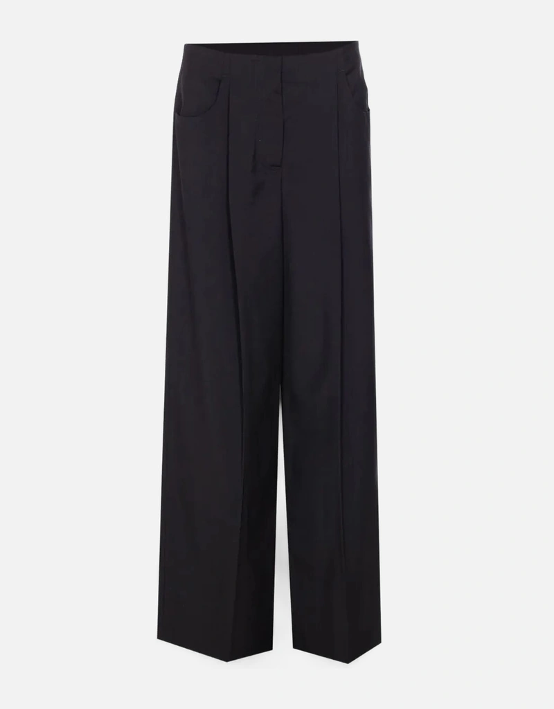 Fendi Black wool and mohair trousers (Pants,Wide Leg Pants) IFCHIC.COM