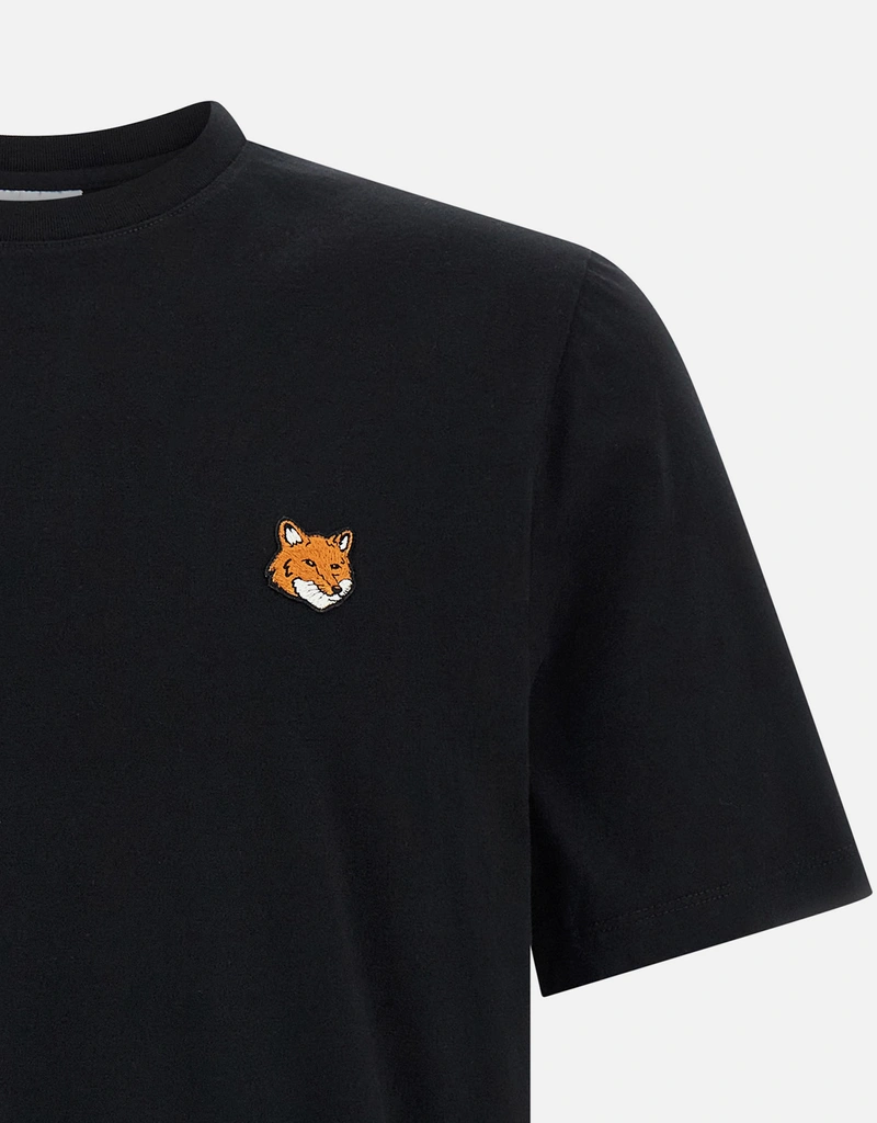 Maison Kitsuné Black regular T-shirt with logo patch (All New In