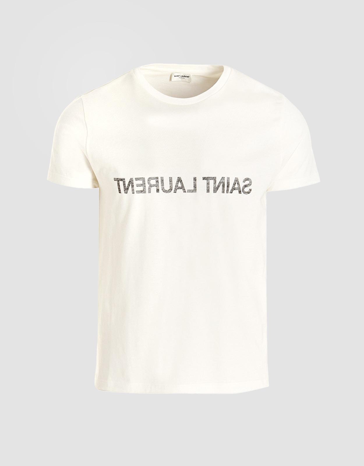 Saint Laurent Saint Laurent White cotton crew-neck T-shirt - L　サンローラン ホワイト コットン クルーネック T シャツ - L