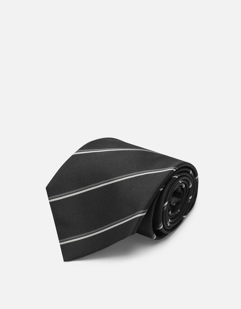 Saint Laurent メンズストライプシルクワイドネクタイ (アクセサリ