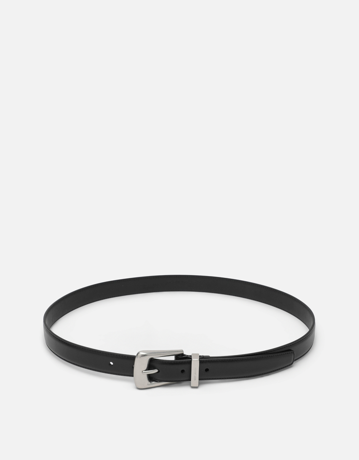 Saint Laurent メンズスムースカーフスキンレザーベルト (アクセサリ