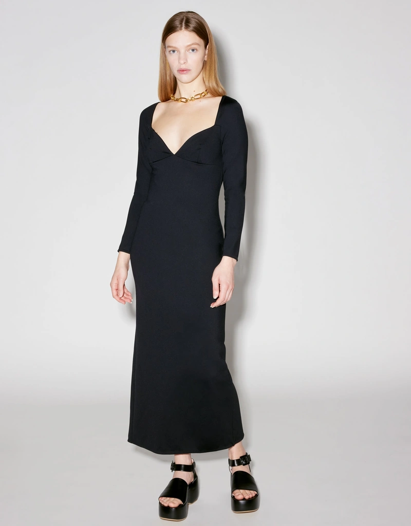 Rosetta Getty Long Sleeve Sweetheart Dress (Flat Shoes) IFCHIC.COM Rosetta Getty Long Sleeve Sweetheart Dress (Flat Shoes) IFCHIC.COM