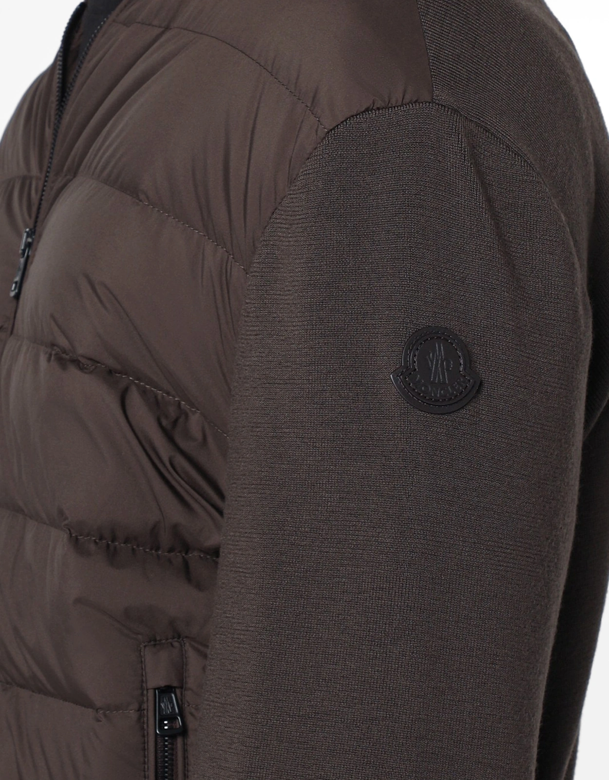 Moncler Men's Padded Nylon Knit Sleeve Bomber Jacket