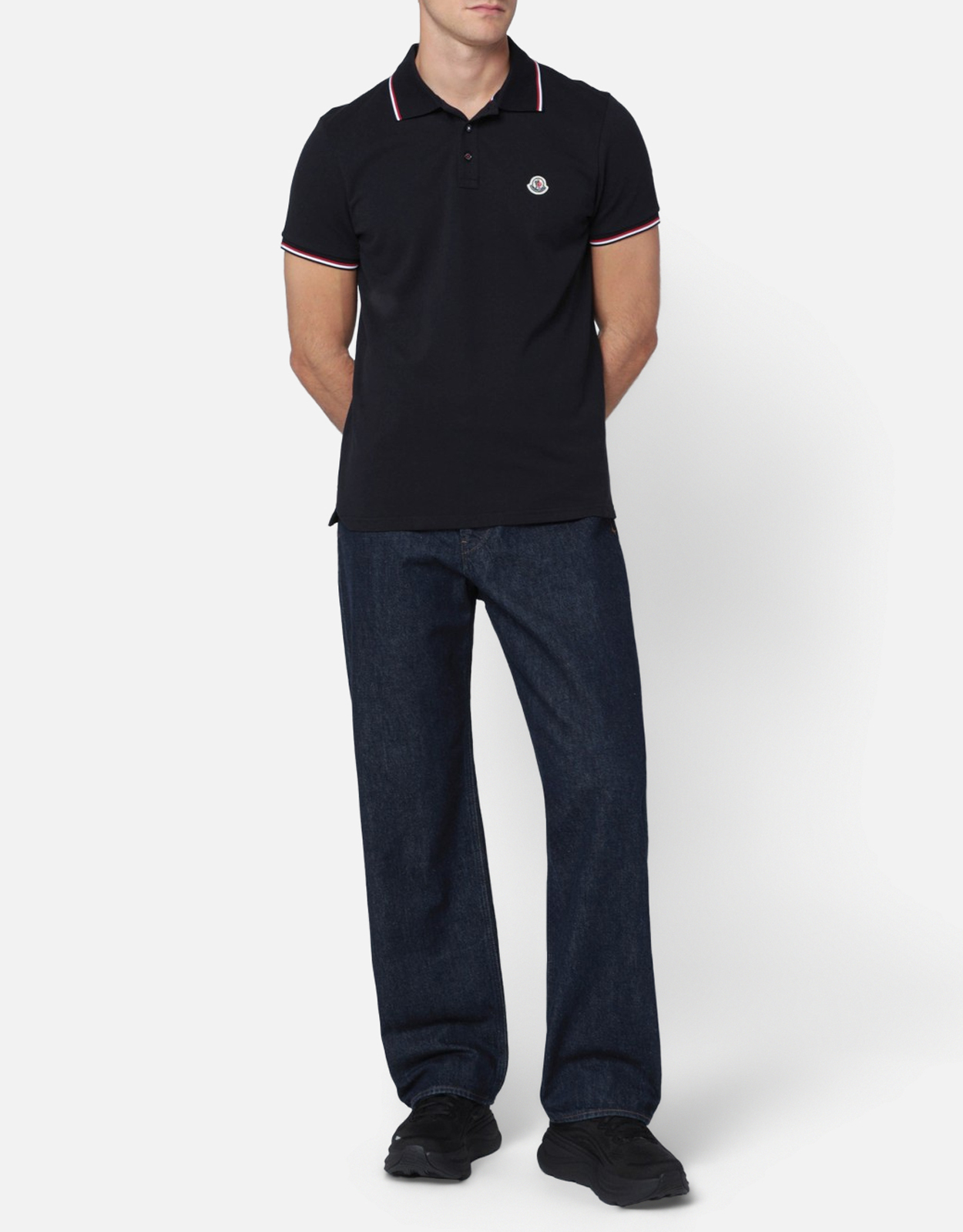 Moncler メンズ ブルー コットン 半袖ポロシャツ (シャツ) IFCHIC.COM
