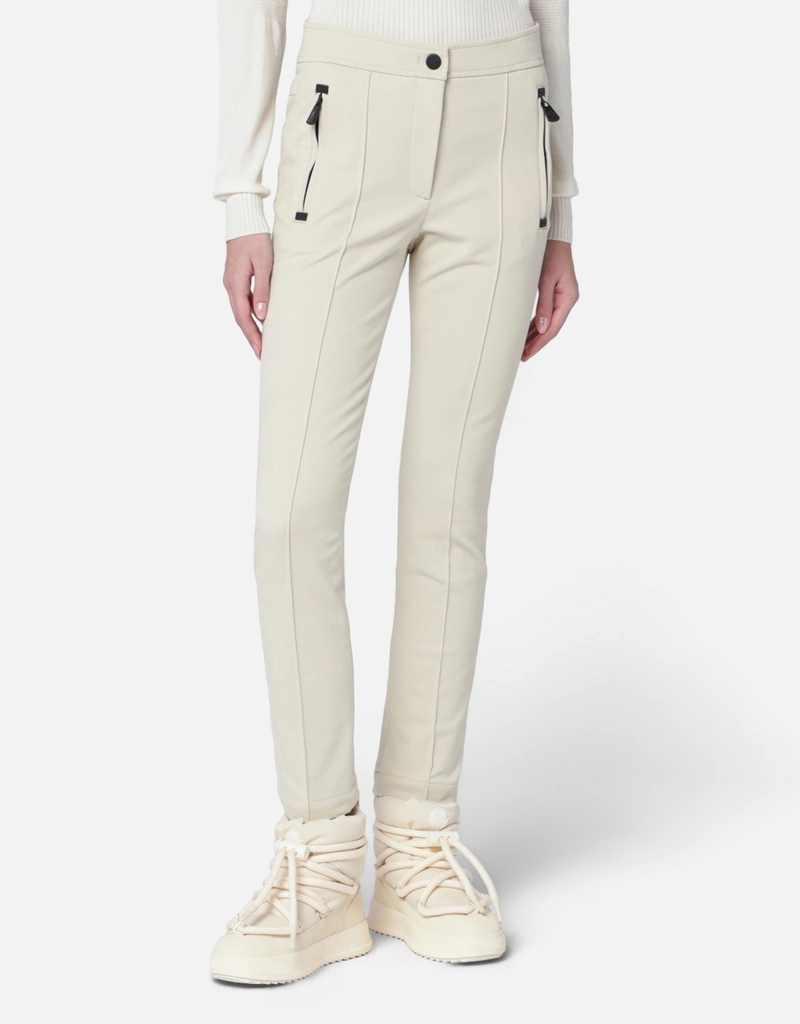 Moncler Grenoble アイボリースリムコットンパンツ (パンツ) IFCHIC.COM
