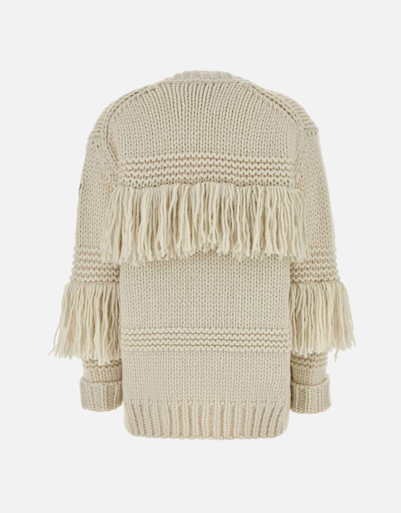 Moncler Grenoble フリンジ付きウールブレンドVネックカーディガン