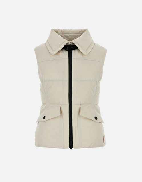 Moncler Grenoble Hallaine Quilted Sleeveless Maxi Collar Zip-Up
