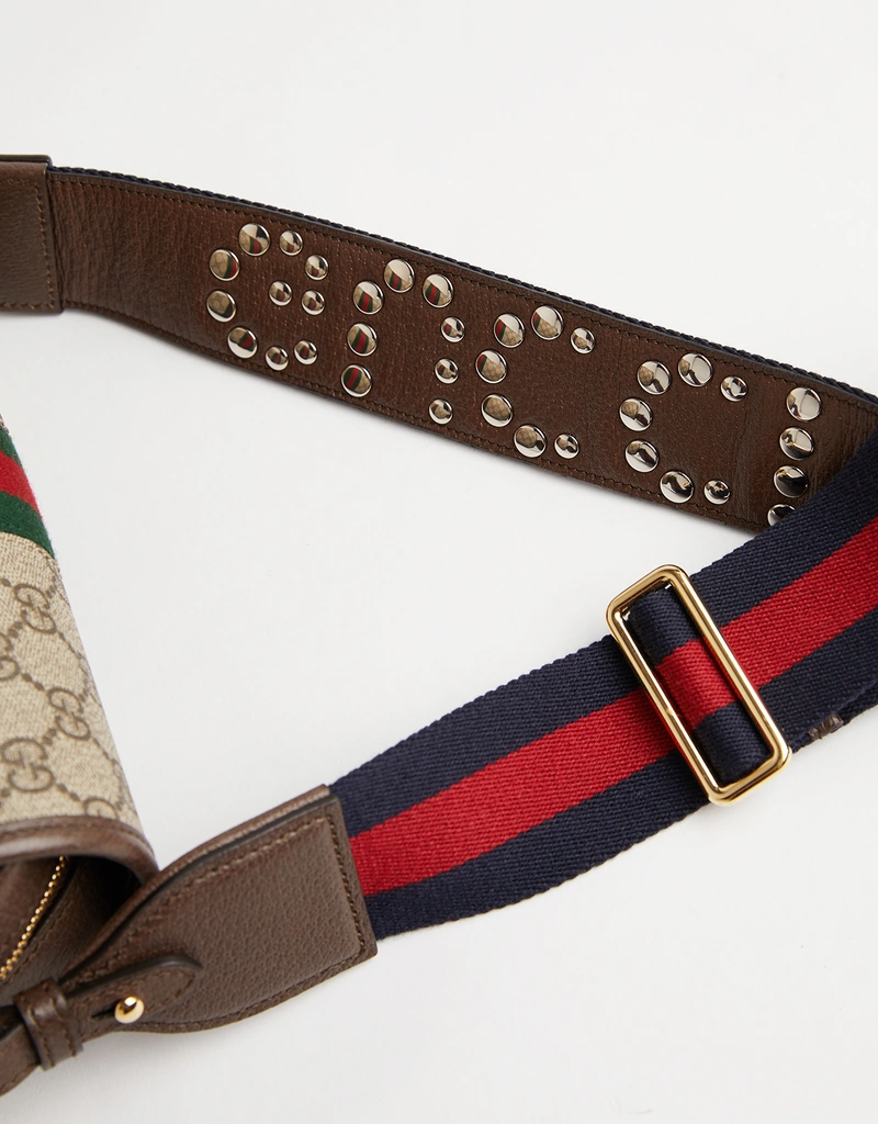 Gucci オフィディア小型キャンバスレザークロスボディバッグ () IFCHIC.COM