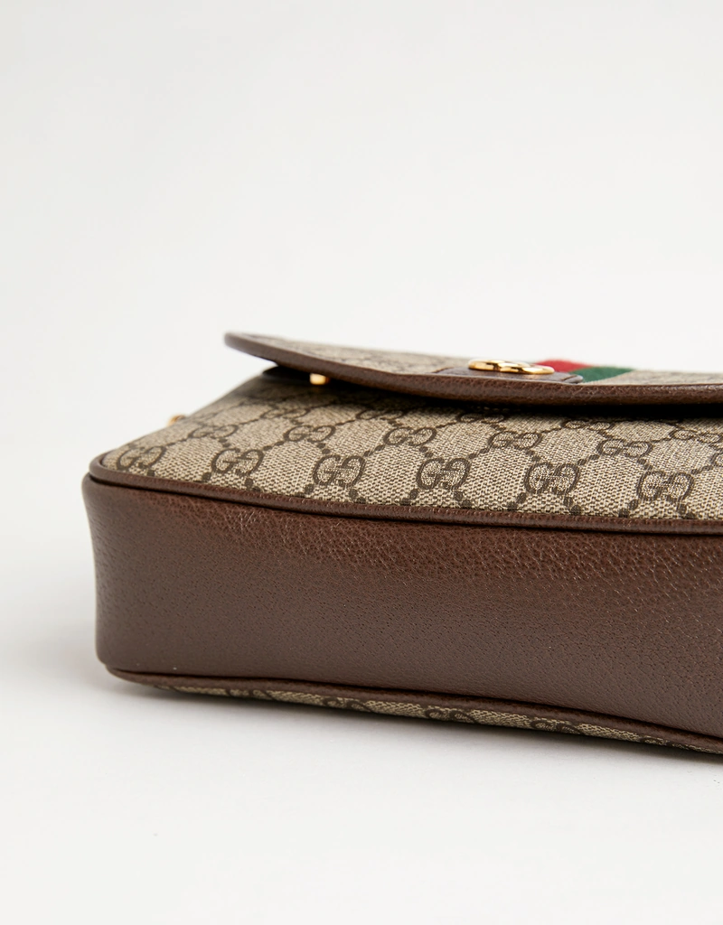 Gucci オフィディア小型キャンバスレザークロスボディバッグ () IFCHIC.COM