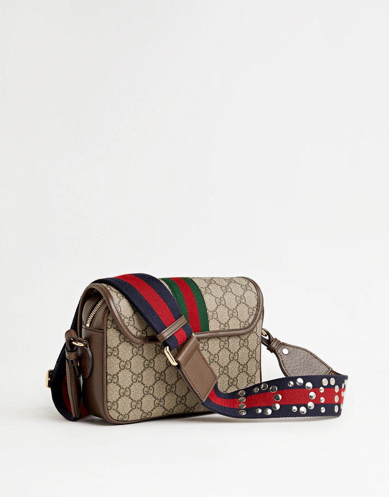 Gucci オフィディア小型キャンバスレザークロスボディバッグ () IFCHIC.COM