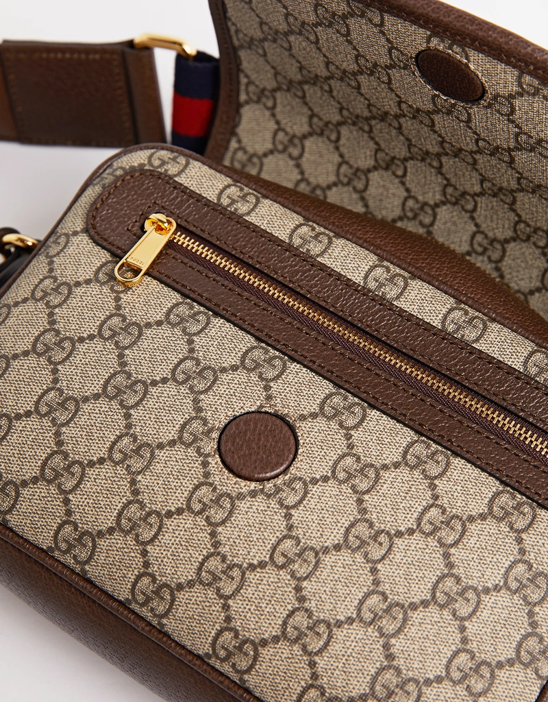 Gucci オフィディア小型キャンバスレザークロスボディバッグ () IFCHIC.COM