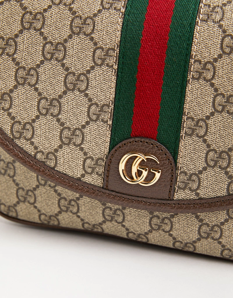 Gucci オフィディア小型キャンバスレザークロスボディバッグ () IFCHIC.COM