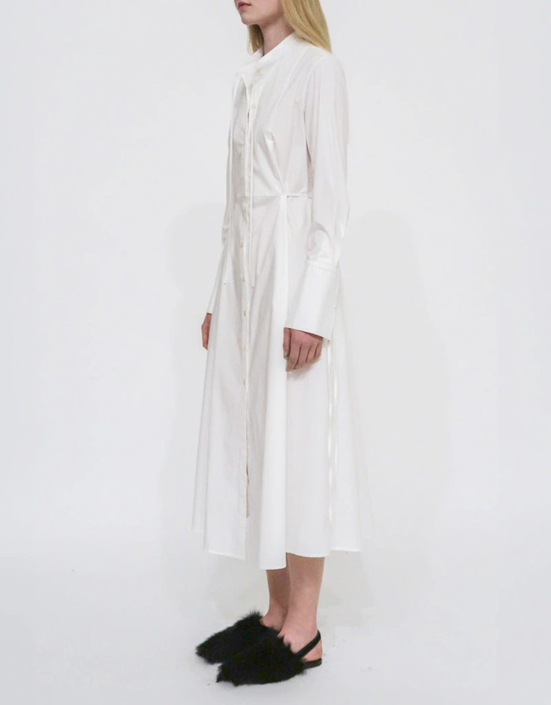 Rosetta Getty BIB TIE Shirt Dress - White