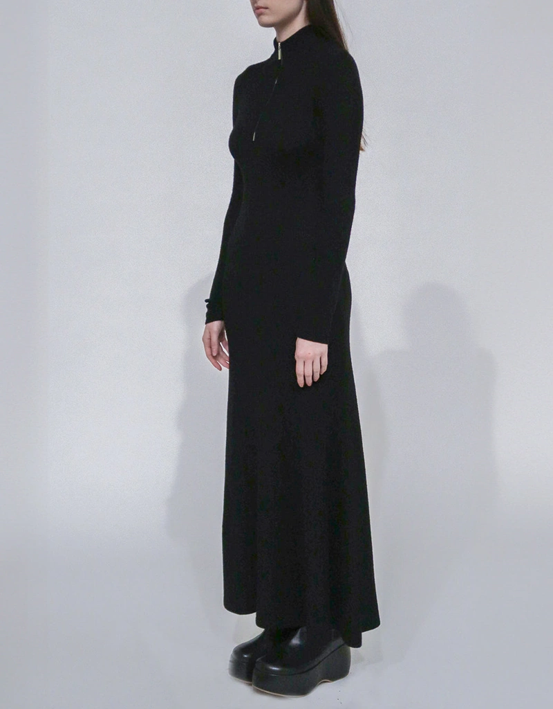 Rosetta Getty Ribbed Zip Up Turtleneck Dress - US L Rosetta Getty Ribbed Zip Up Turtleneck Dress - US L